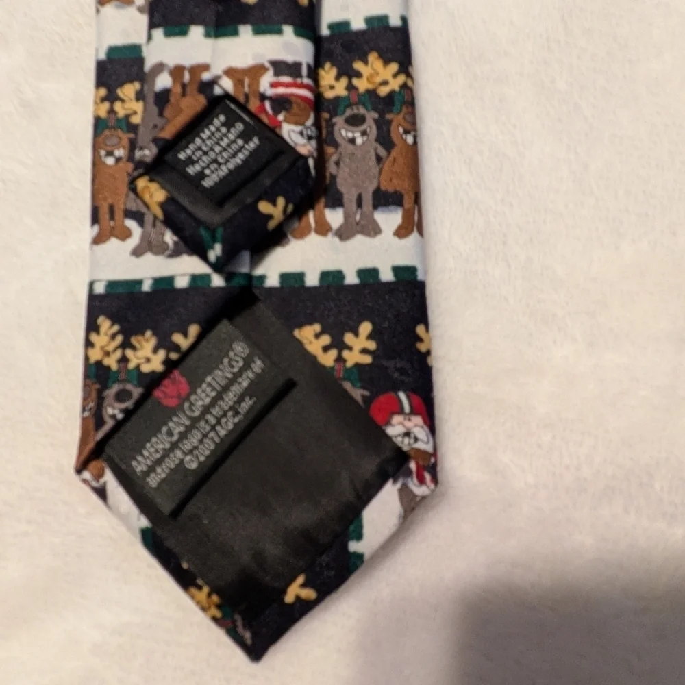 Festive Santa and Reindeer Clip on Tie